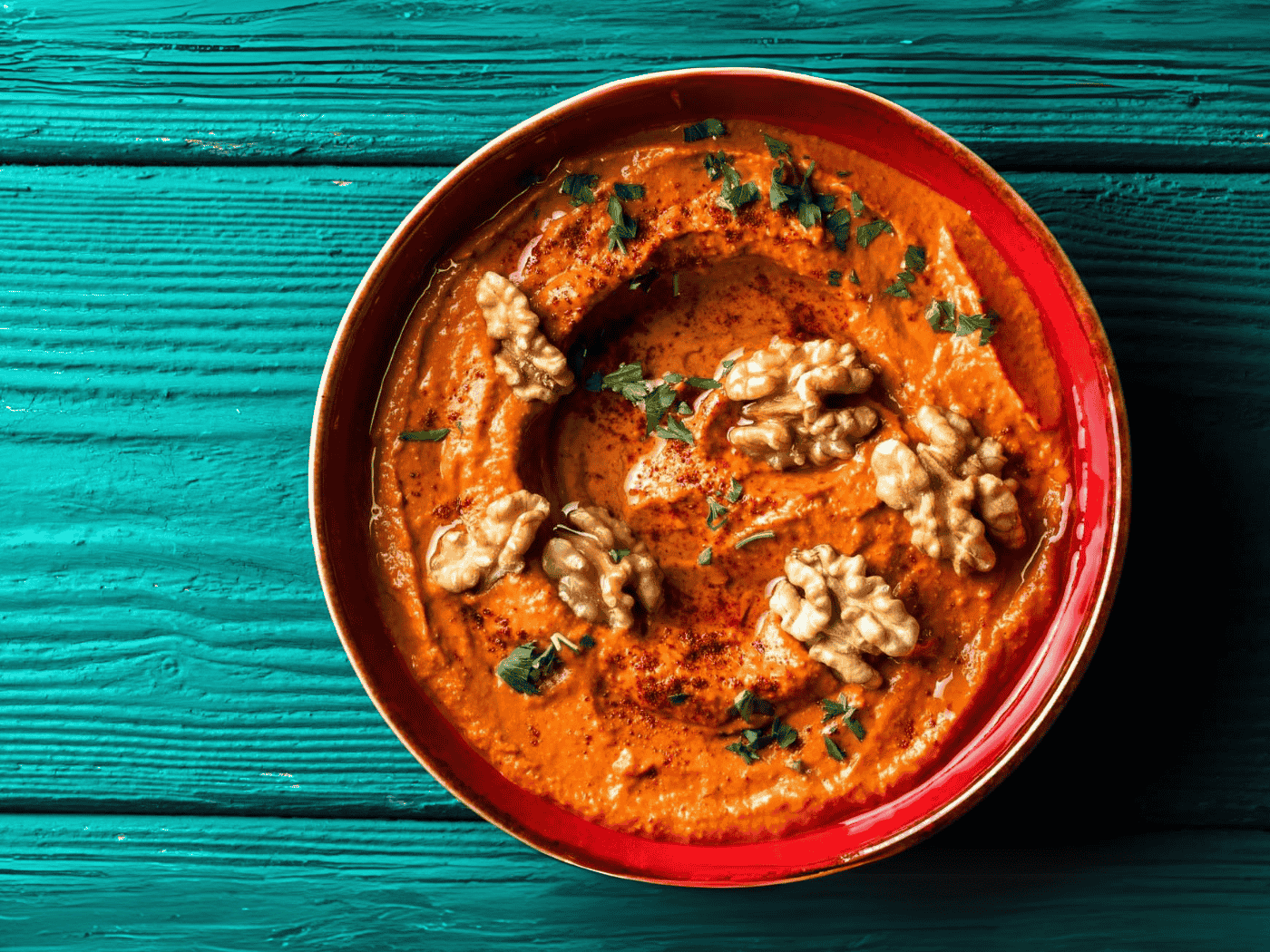 15 Minute Muhammara Recipe – Roasted Red Bell Pepper & Walnut Dip
