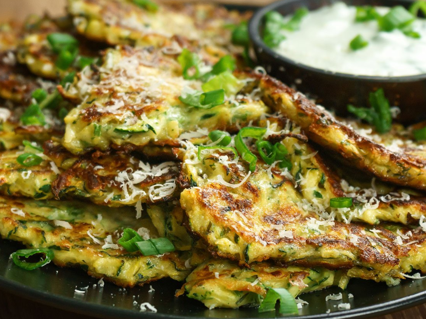 Plant-Based Savory Greens Pancakes with Lime-Cilantro Sauce